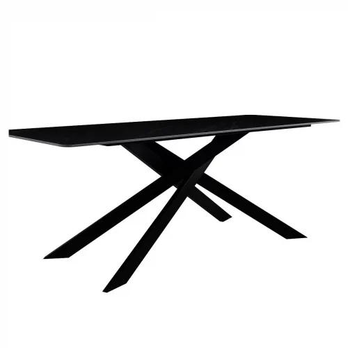 DT330 Стол обеденный Austrilia sand black 200*80*76, керамич. столешница, основание металл черный