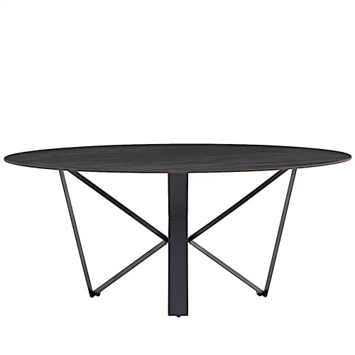 DT555 Стол обеденный AustriIia sand black 180*90*75,керамическая столешница, основание металл черный