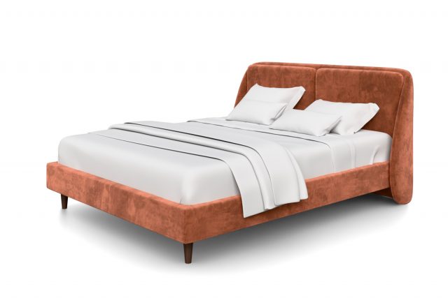 Спальное место 160х200, боковины 200, высокие ножки, ткань Aurora Terra
