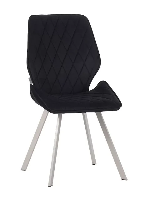 DC230 Стул мягкий, ГРАФИТ#M420-12 велюр, каркас металл, белый КВАДРАТ